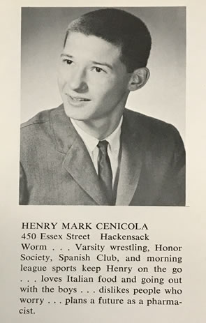 Henry Cenicola 1963 HHS Yearbook photo